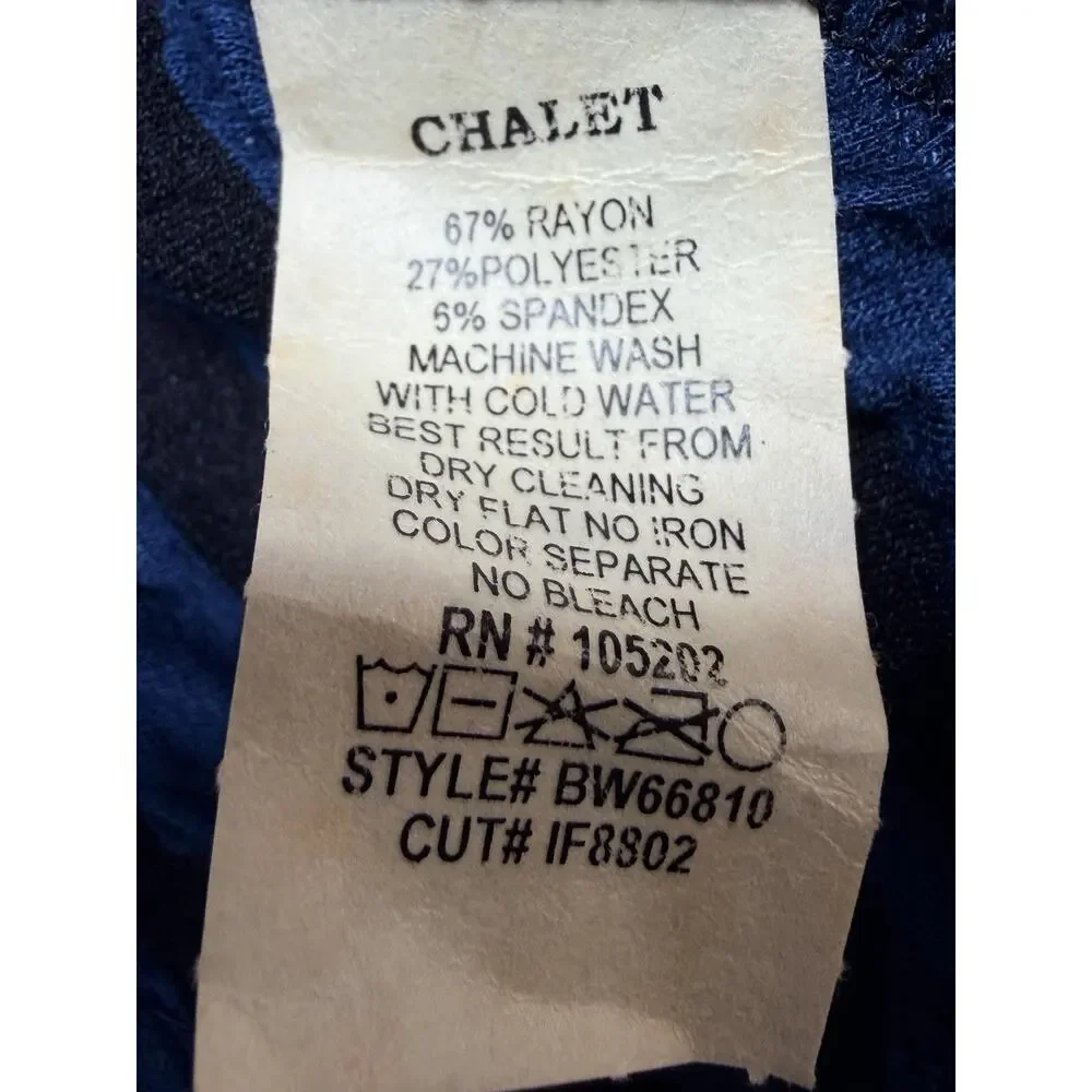 Chalet et Ceci NWT Navy & Black Crinkle Dress Waterfall A Line Lagenlook Sz XL